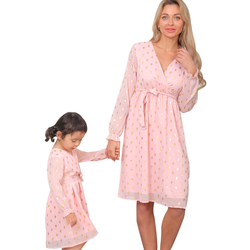 Baby Romper Woven Mother And Daughter Sling Dress