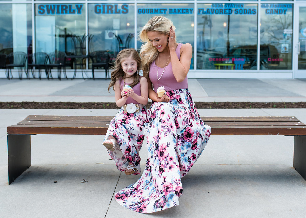 ebay mother and daughter stitching dress long skirt