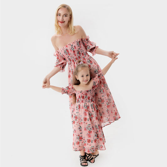 Baby Romper Woven Mother And Daughter Suspender Dress